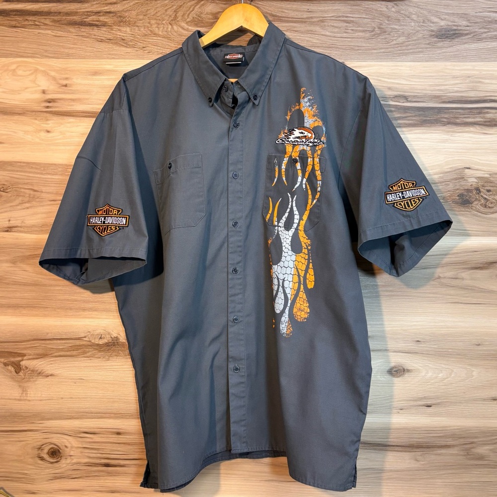 Harley Davidson Screamin Eagle short sleeve button up. Size XXL